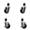 Service Caster 3.5'' Black Poly Wheel Swivel 1-7/8'' Expanding Stem Caster Set 2 Brakes, 4PK SCC-EX20S3514-PPUB-BLK-2-TLB-2-178 - alternate 1